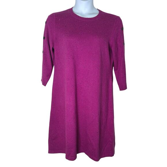 Talbots Women's Kitty Tweed Open Neck Shift Sweater Dress XL Petite New - Picture 1 of 10